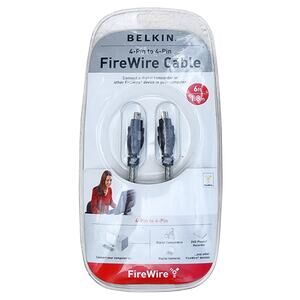 Belkin 4-pin to 4-pin Cable 6 feet Connect Firewire Device to Computer